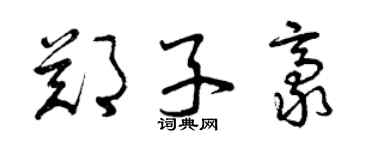 曾庆福郑子豪草书个性签名怎么写