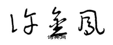 曾庆福许金凤草书个性签名怎么写