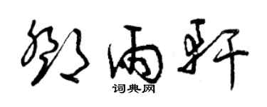 曾庆福邓雨轩草书个性签名怎么写