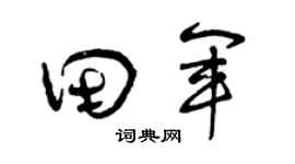 曾庆福田军草书个性签名怎么写
