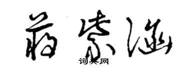 曾庆福蒋紫涵草书个性签名怎么写