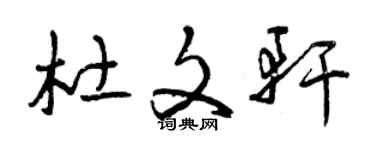 曾庆福杜文轩草书个性签名怎么写