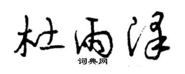 曾庆福杜雨泽草书个性签名怎么写