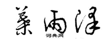 曾庆福叶雨泽草书个性签名怎么写