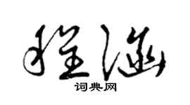 曾庆福程涵草书个性签名怎么写