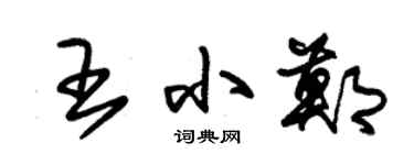 朱锡荣王小郑草书个性签名怎么写
