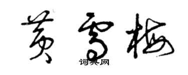 曾庆福黄雪梅草书个性签名怎么写