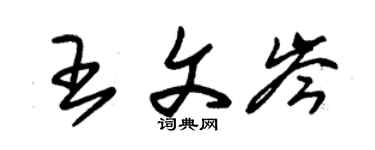 朱锡荣王文岑草书个性签名怎么写