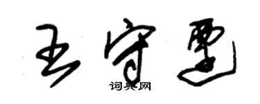 朱锡荣王守迁草书个性签名怎么写