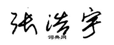 朱锡荣张浩宇草书个性签名怎么写