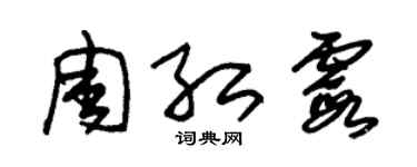 朱锡荣周红霞草书个性签名怎么写