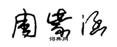 朱锡荣周紫涵草书个性签名怎么写