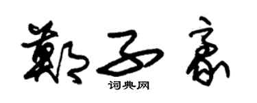 朱锡荣郑子豪草书个性签名怎么写