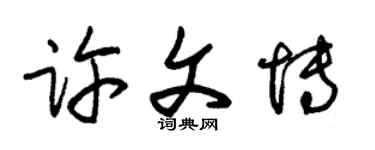 朱锡荣许文博草书个性签名怎么写