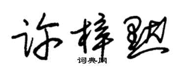 朱锡荣许梓默草书个性签名怎么写