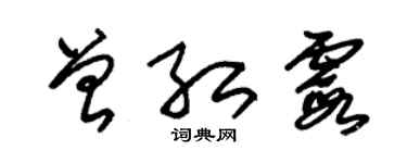朱锡荣曾红霞草书个性签名怎么写