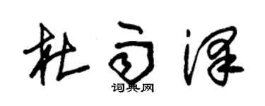 朱锡荣杜雨泽草书个性签名怎么写