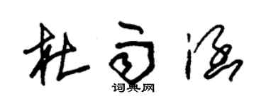 朱锡荣杜雨涵草书个性签名怎么写