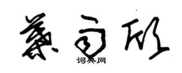 朱锡荣叶雨欣草书个性签名怎么写