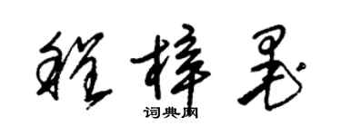 朱锡荣程梓墨草书个性签名怎么写