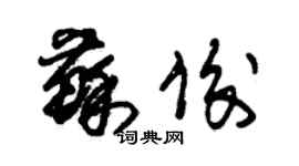 朱锡荣苏俊草书个性签名怎么写