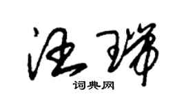 朱锡荣汪瑞草书个性签名怎么写