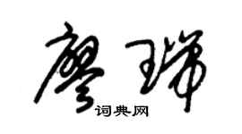 朱锡荣廖瑞草书个性签名怎么写