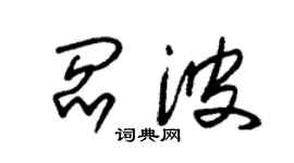 朱锡荣阎波草书个性签名怎么写