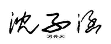 朱锡荣沈子涵草书个性签名怎么写