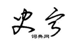 朱锡荣史宁草书个性签名怎么写