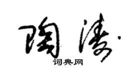 朱锡荣陶涛草书个性签名怎么写