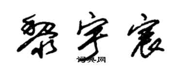 朱锡荣黎宇宸草书个性签名怎么写