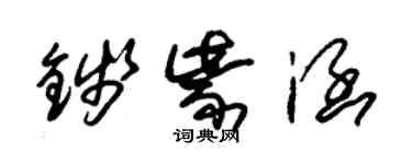 朱锡荣钱紫涵草书个性签名怎么写
