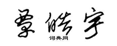 朱锡荣覃皓宇草书个性签名怎么写