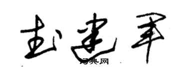 朱锡荣武建军草书个性签名怎么写