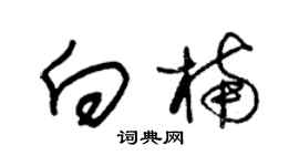朱锡荣向楠草书个性签名怎么写