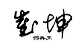 朱锡荣崔坤草书个性签名怎么写