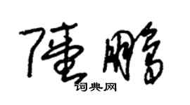 朱锡荣陆鹏草书个性签名怎么写