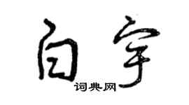 曾庆福白宇草书个性签名怎么写