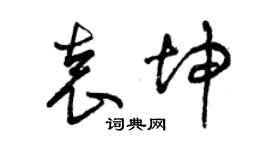 曾庆福袁坤草书个性签名怎么写