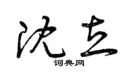 曾庆福沈立草书个性签名怎么写