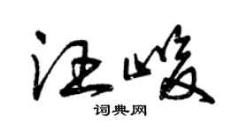 曾庆福汪峻草书个性签名怎么写
