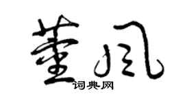 曾庆福董风草书个性签名怎么写