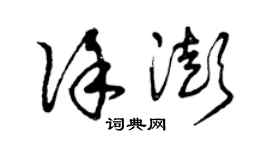曾庆福徐澎草书个性签名怎么写