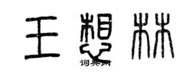 曾庆福王想林篆书个性签名怎么写