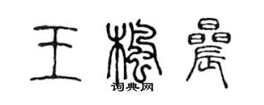 陈声远王枫晨篆书个性签名怎么写