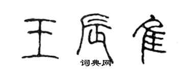 陈声远王辰佳篆书个性签名怎么写