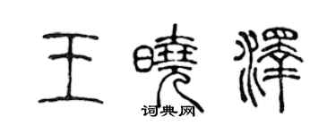 陈声远王晓泽篆书个性签名怎么写