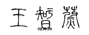 陈声远王智蔚篆书个性签名怎么写