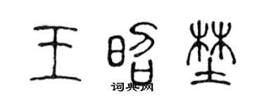 陈声远王昭野篆书个性签名怎么写